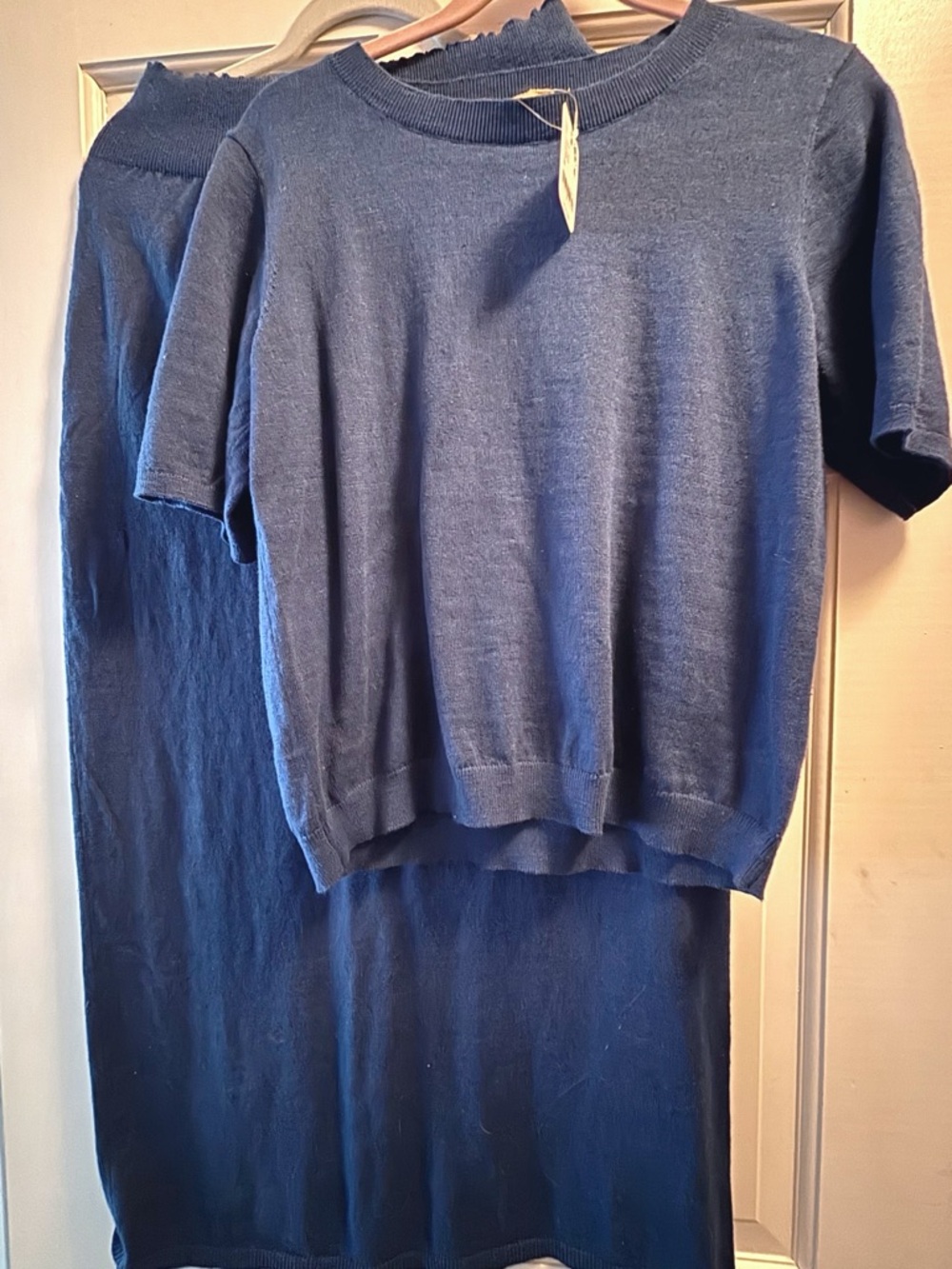 Free People summer cotton linen adorable navy two-piece set